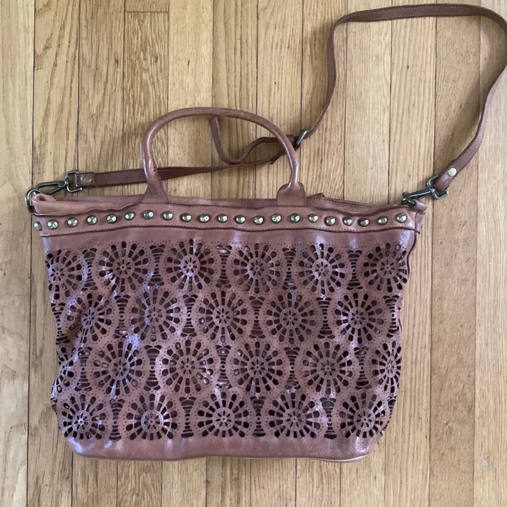 CONSTANZA ROTA ITALY WOVEN LEATHER BAG PURSE